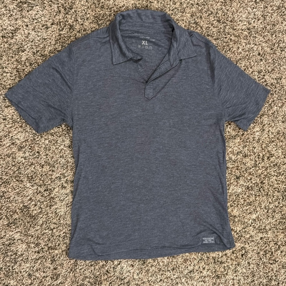 Men’s Calvin Klein Jeans Short Sleeve Gray No Button Extra Soft Polo - Size XL